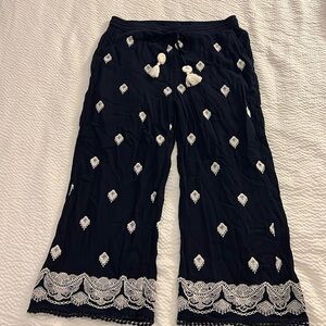 Sundance embroidered navy blue pants